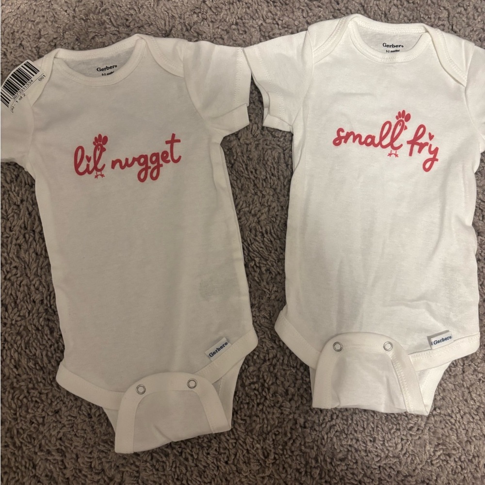 Gerber White Onesies with Pink Designs